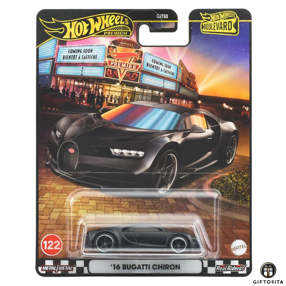 Hot Wheels Premium Single - Boulevard - 16 Bugatti Chiron - 122 - Black