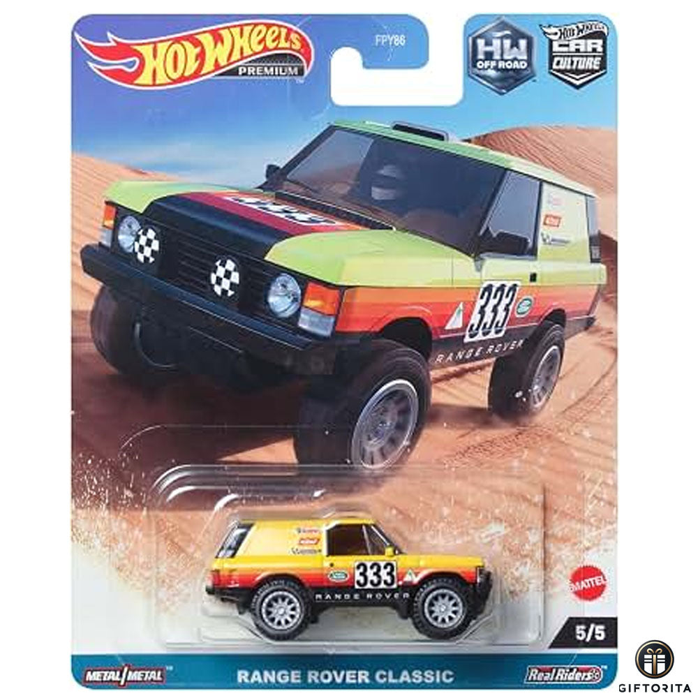 Hot Wheels Premium Single – Car Culture # HW Off Road - Range Rover Classic - 5/5 - Yellow