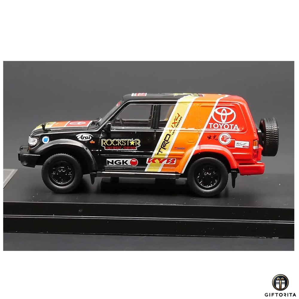 MASTER 1:64 Die Cast (P00078) – Toyota Land Cruiser LC80 Red & Black -Rockstar Energy Drink