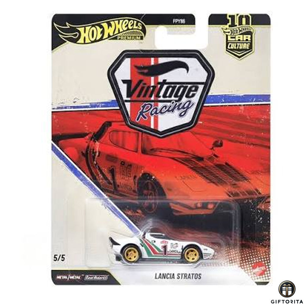 Hot Wheels Premium Single - Car Culture # Vintage Racing- Lancia Stratos- 5/5- White
