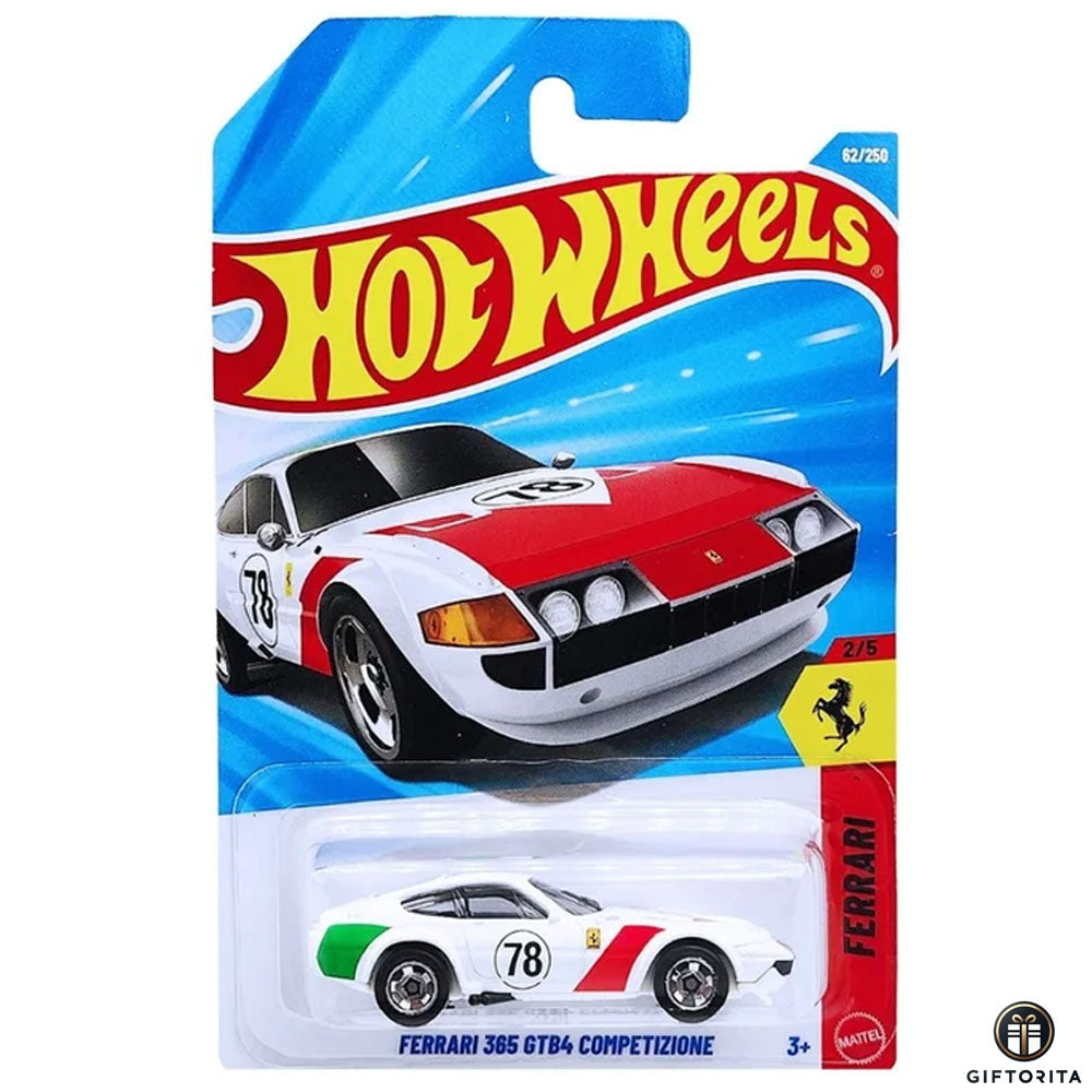 Hot Wheels Regular - Ferrari 365 GTB4 Competizione - 2/5 & 62/250 - White & Red