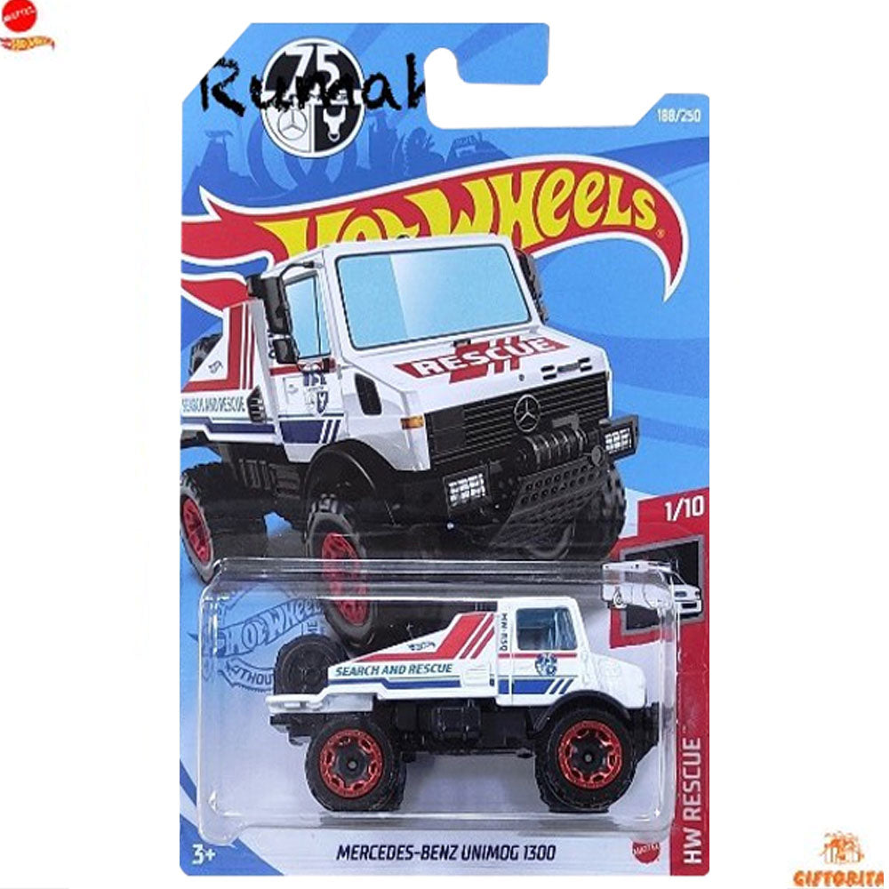Hot Wheels Regular Mercedes – Mercedes-Benz Unimog 1300 – 1/10 & 188/250 – White