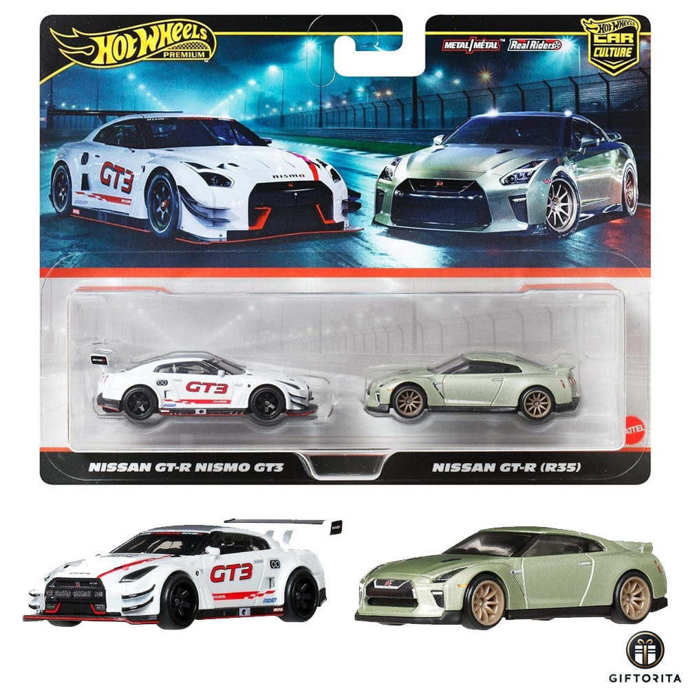 Hot Wheels Premium 2 Pack Set (P00009) – CAR CULTURE – Nissan GT-R Nismo GT3 And Nissan GT-R (R35)