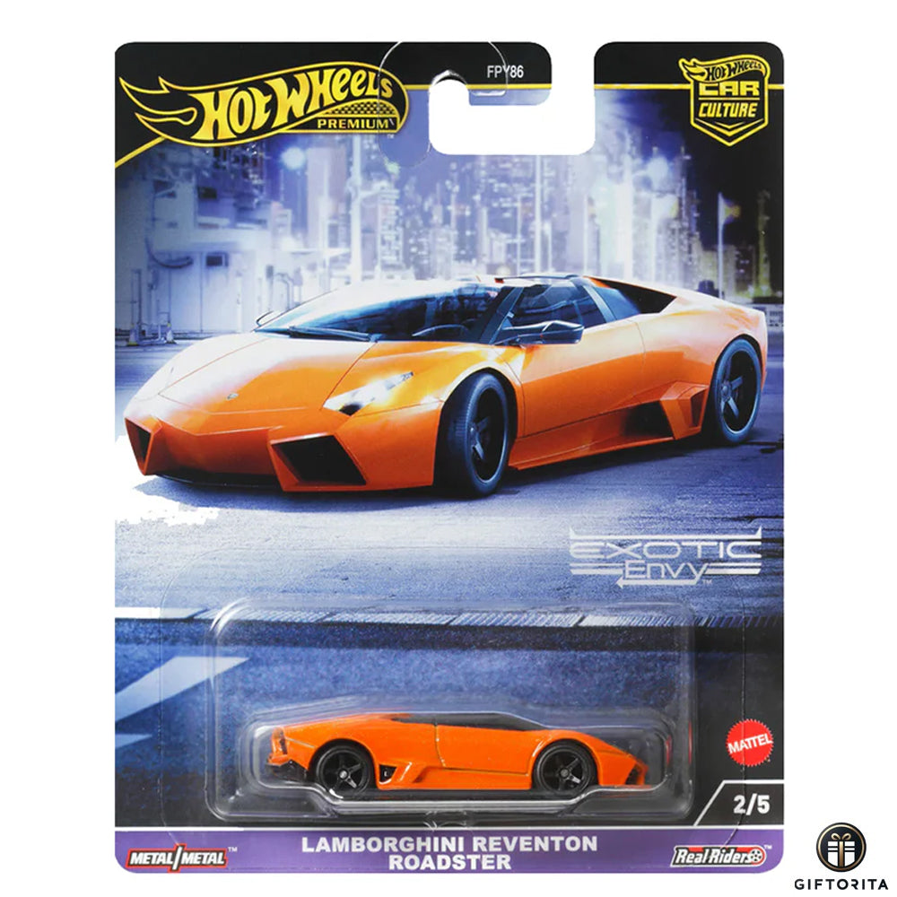 Hot Wheels Premium Single 4 – Lamborghi Reventon Roadster – Car Culture – Exotic Envy # 2/5 – Orange