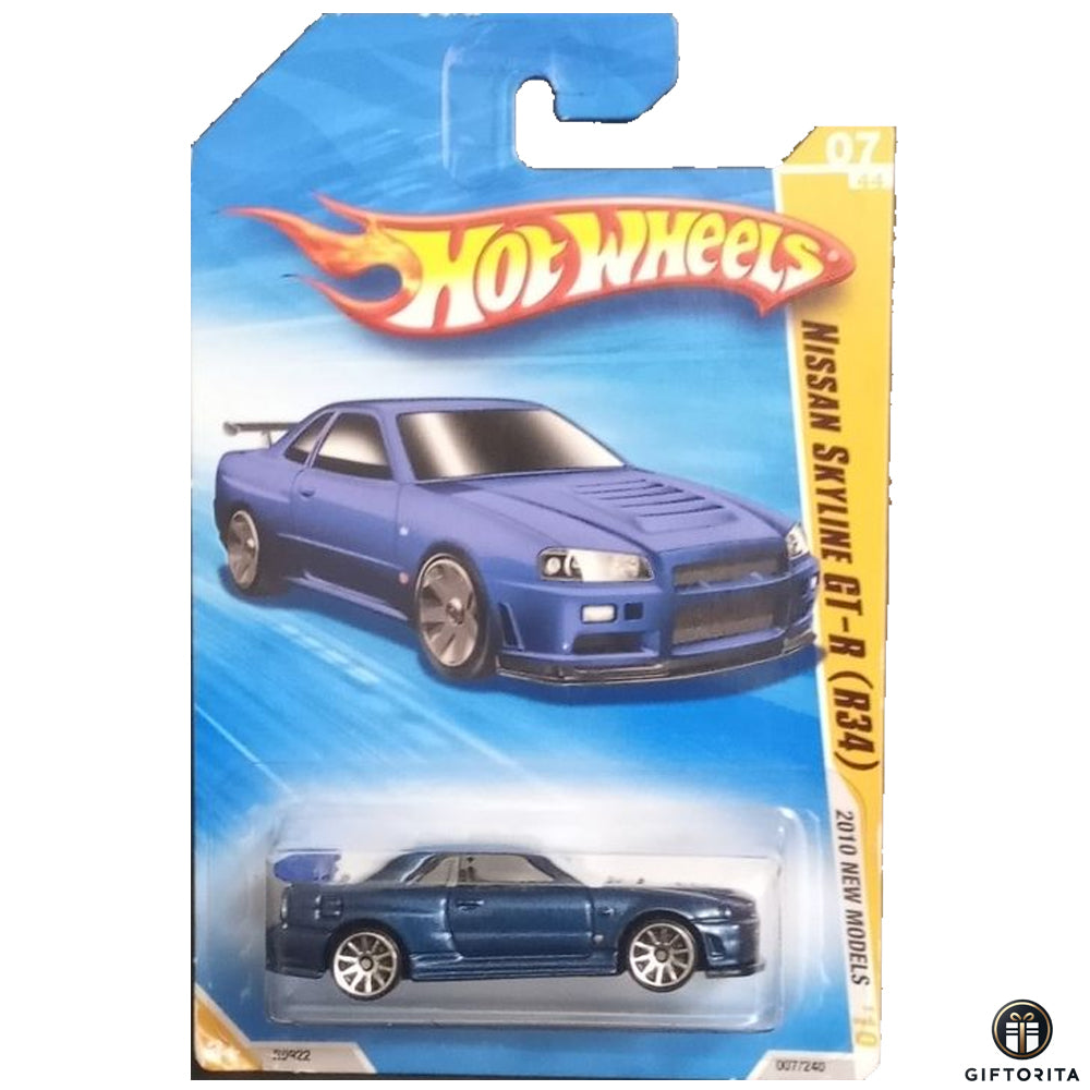 Hot Wheels Regular Nissan - Nissan Skyline GT-R (R34) - 07/44 - Blue