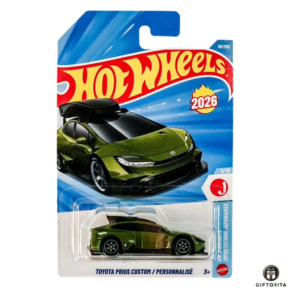 Hot Wheels Regular -Toyota prius custom /personnalise -1/10 & 60/250 -Green