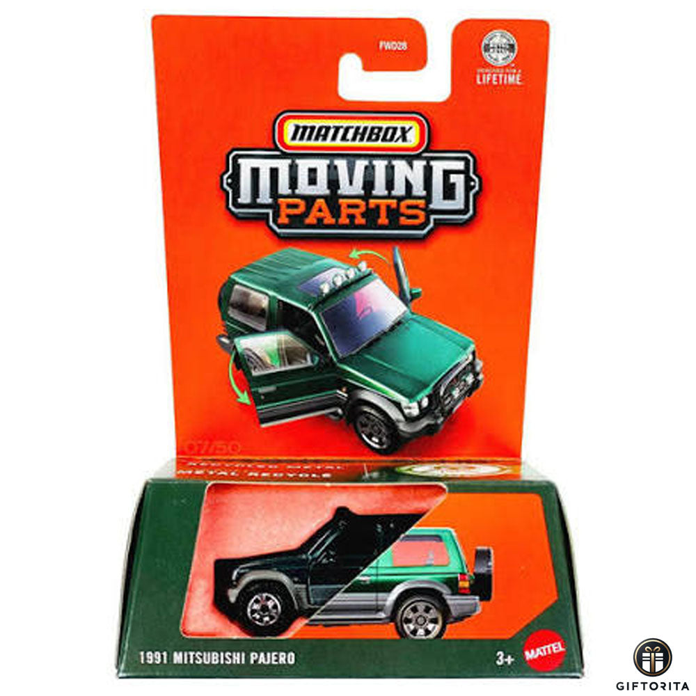 Matchbox Moving Parts P00118 – 1991 Mitsubishi Pajero - Green & Silver