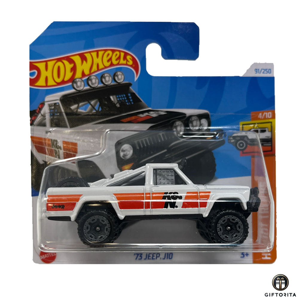 Hot Wheels Regular Short Card – 73 Jeep J10 - 4/10 & 91/250 - White