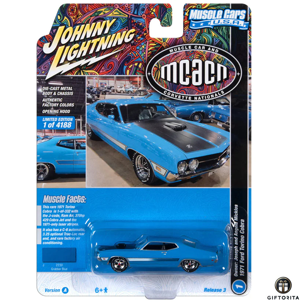 Johnny Lightning 1:64 Die Cast – 1971 Ford Torino Cobra – Limited Edition 1 of 4188