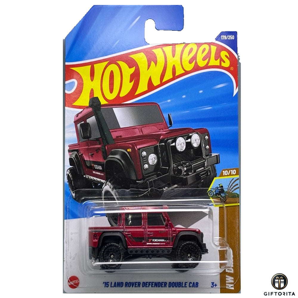 Hot Wheels Regular - 15 Land Rover Defender Double Cab - 10/10 & 179/250 - Red