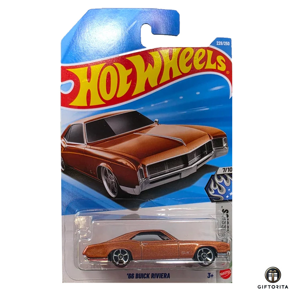 Hot Wheels Regular -66 Buick riviera -7/10 & 228/250 -Rose gold