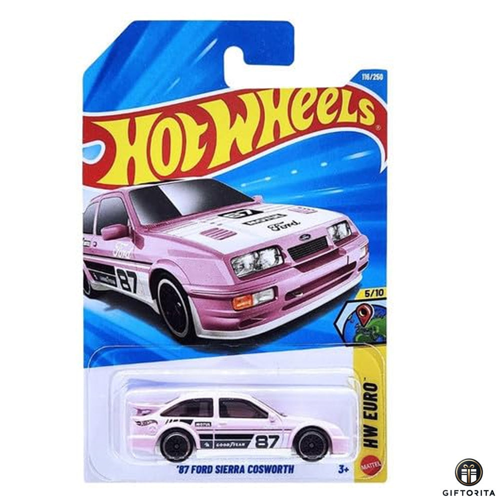 Hot Wheels Regular Ford 2 - 87 Ford Sierra Cosworth - 5/10 & 116/250 - Pink