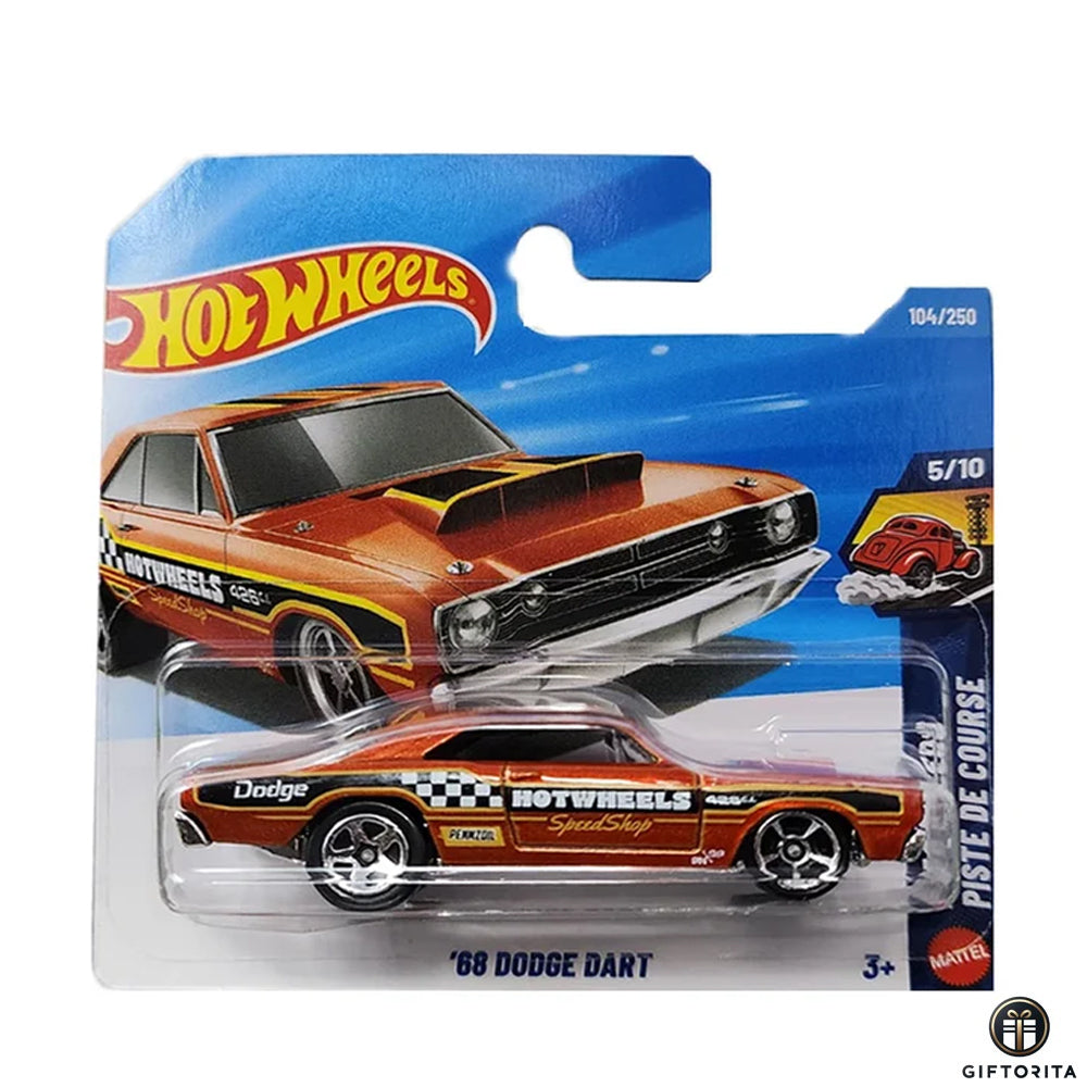 Hot Wheels Regular Short Card – '68 DODGE DART - 5/10 & 104/250 - Orange