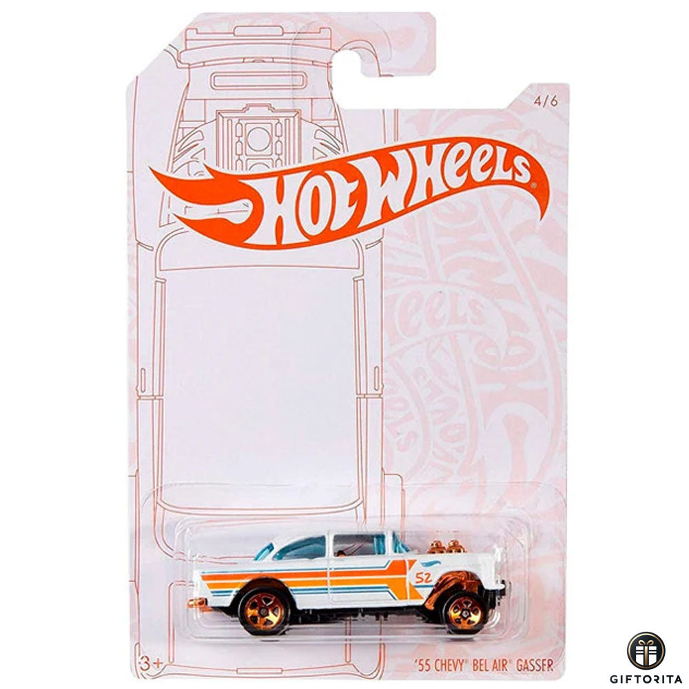 Hot Wheels Regular - 55 Chevy Bel Air Gasser - 4/6 - White