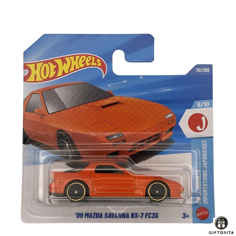 Hot Wheels Regular Short Card – 89 MAZDA SAVANNA RX-7 FC3S - 5/10 & 112/250- Orange