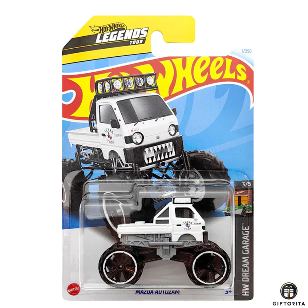 Hot Wheels Regular Mazda 1 – MAZDA AUTOZAM – 3/5 & 1/250 – White & Silver