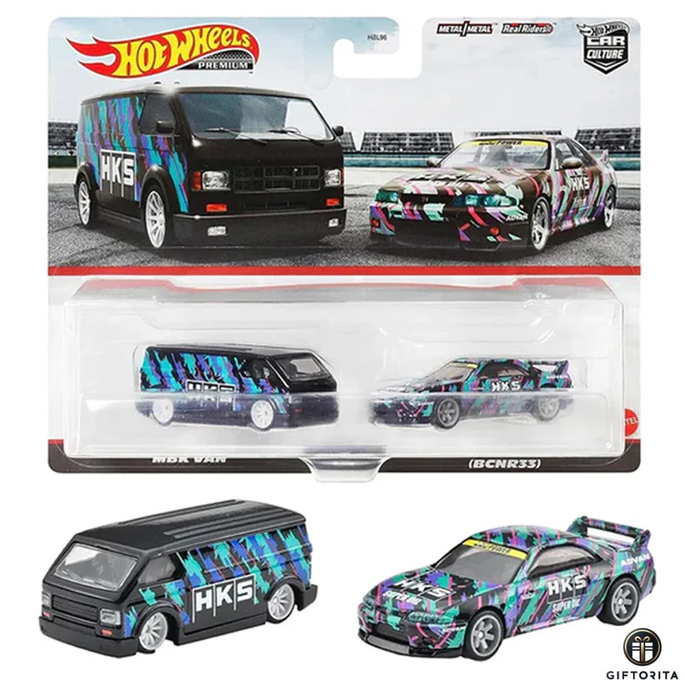 Hot Wheels Premium 2 Pack Set (P00009) – CAR CULTURE -– MBX VAN and NISSAN SKYLINE GT-R (BCNR33)