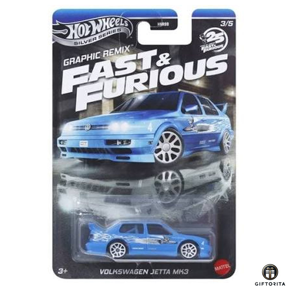 Hot Wheels Regular - Silver Series-Graphic Remix -Fast&Furious-VOLKSWAGEN JETTA MK3 -3/5-Blue