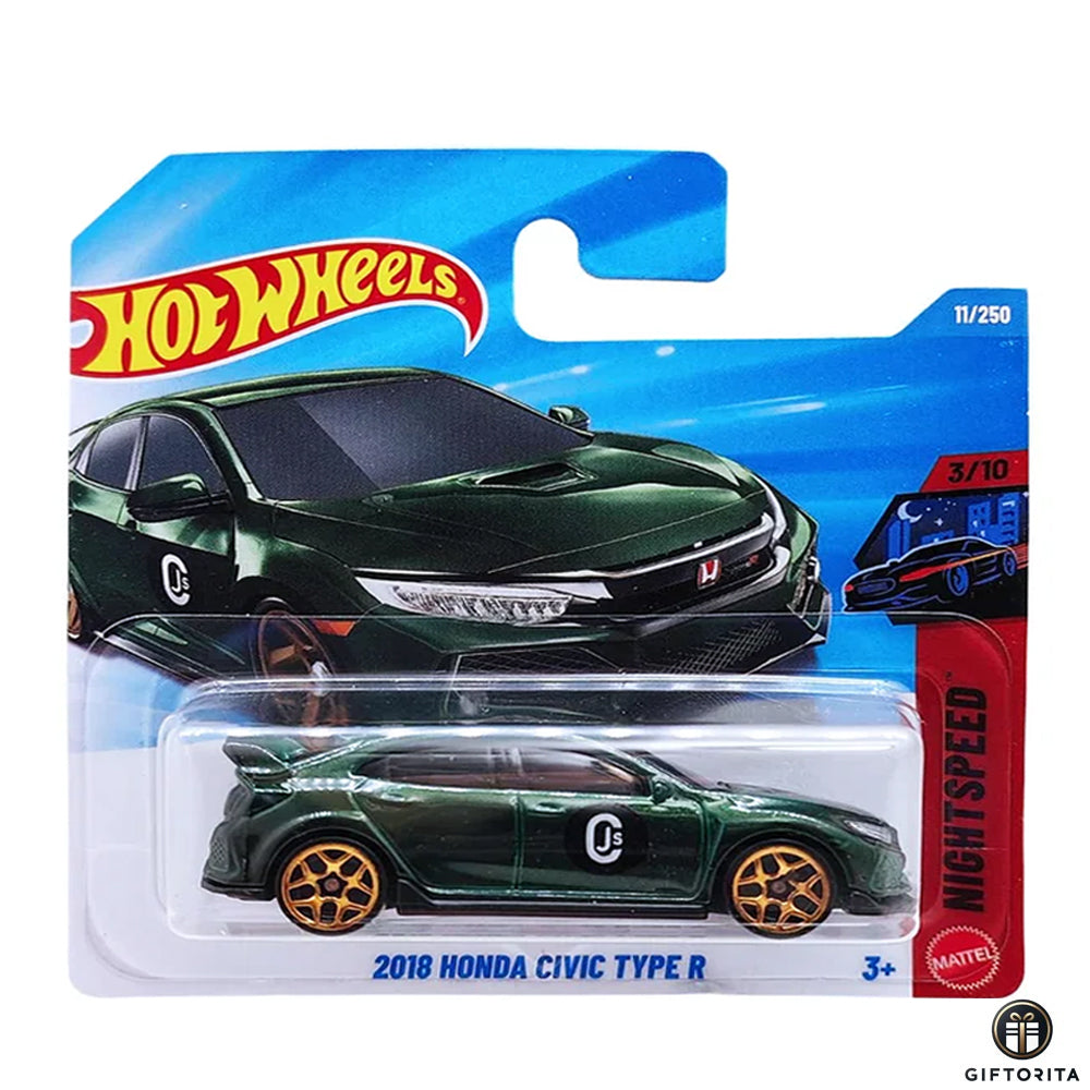 Hot Wheels Regular Short Card – 2018 HONDA CIVIC TYPE R - 3/10 & 11/250 - Green