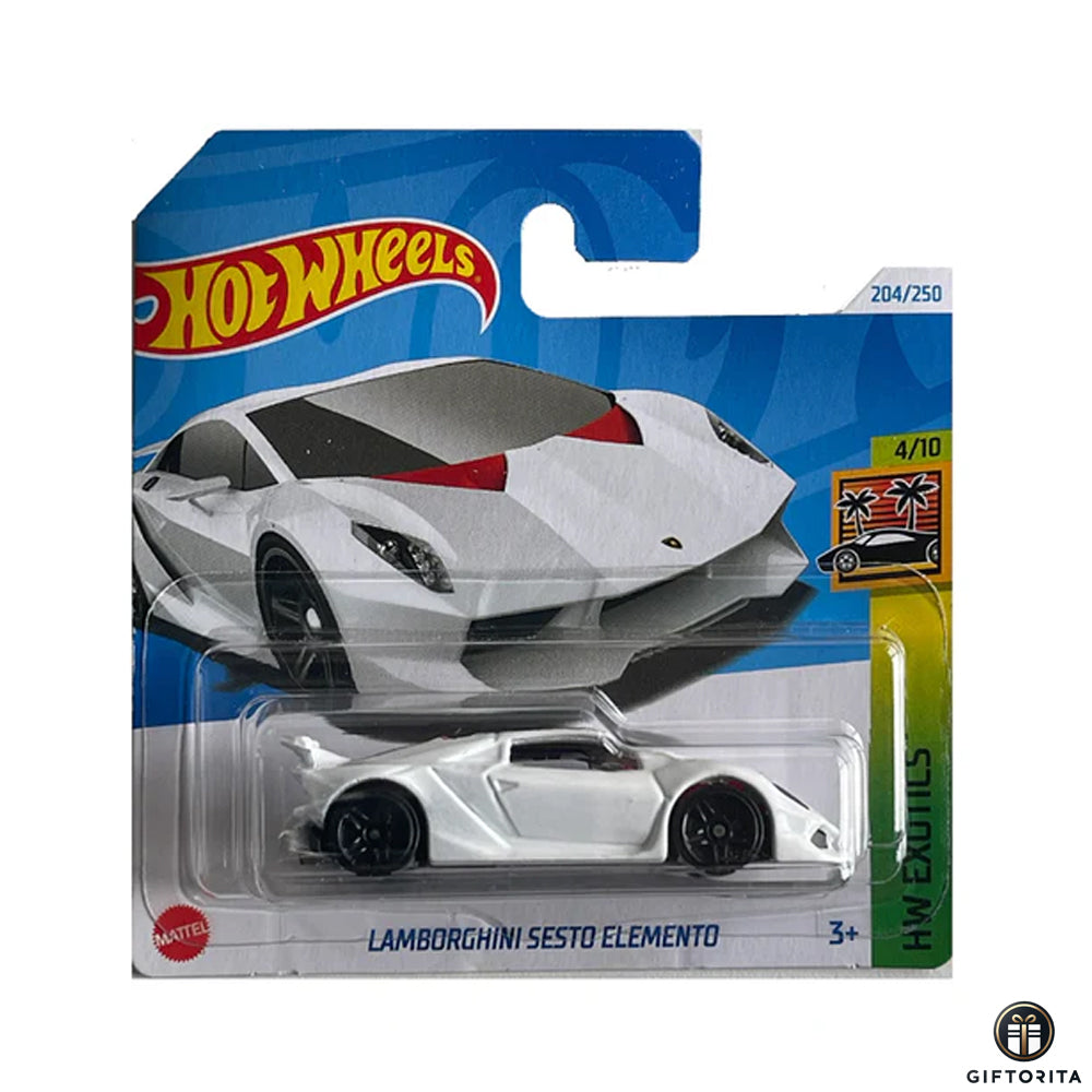 Hot Wheels Regular Short Card – Lamborghini Sesto Elemnto – 4/10 & 204/250