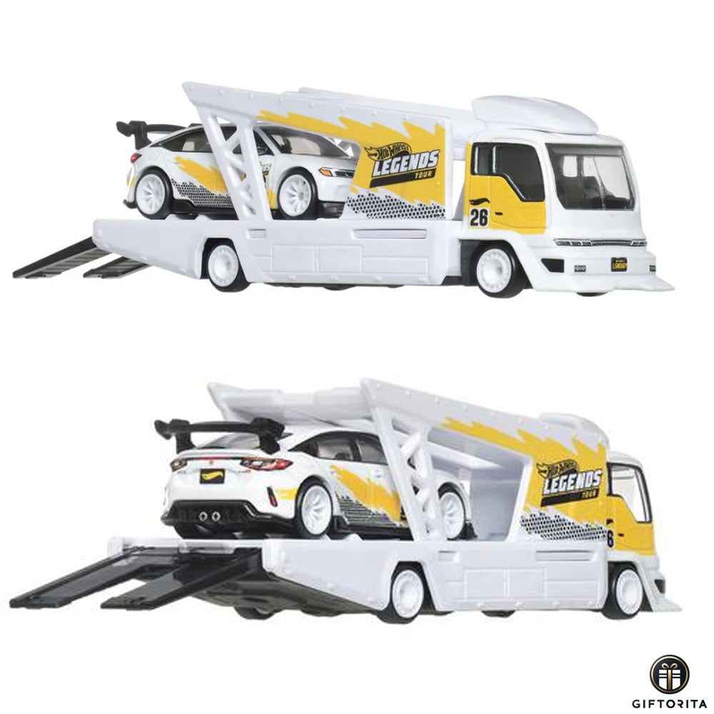 Hot Wheels Premium Team Transport (P00086) # Legends Tour 2026 - 24 Honda Civic Type R And Kousoku Hauler Camion DE Transport