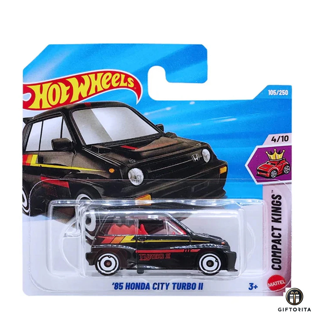Hot Wheels Regular Short Card – '85 HONDA CITY TURBO II - 4/10 & 105/250 -Black