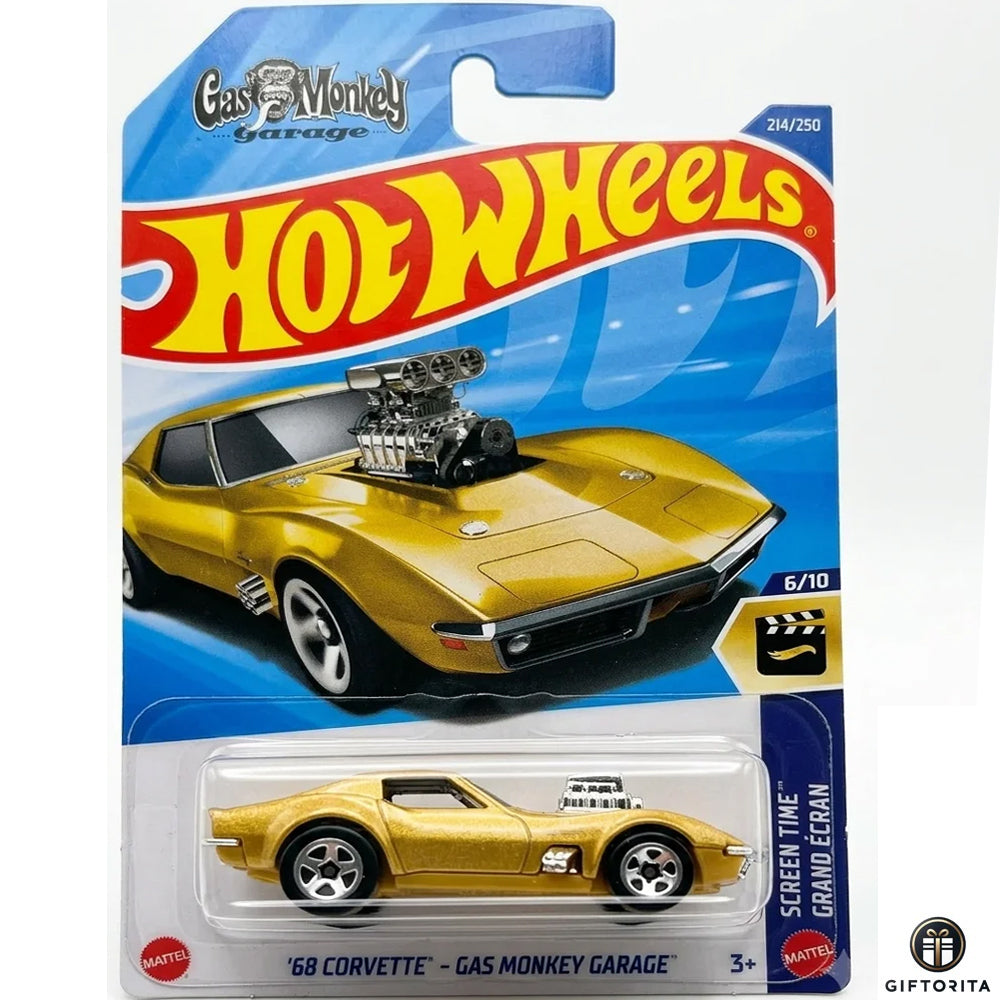 Hot Wheels Regular -68 corvette - gas monkey garage - 6/10 & 214/250 - Golden