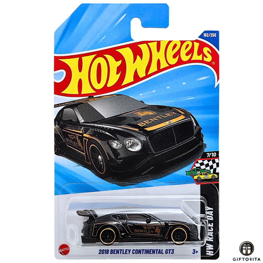 Hot Wheels Regular - 2018 Bentley Continentak GT3 - 7/10 & 162/250 - Black