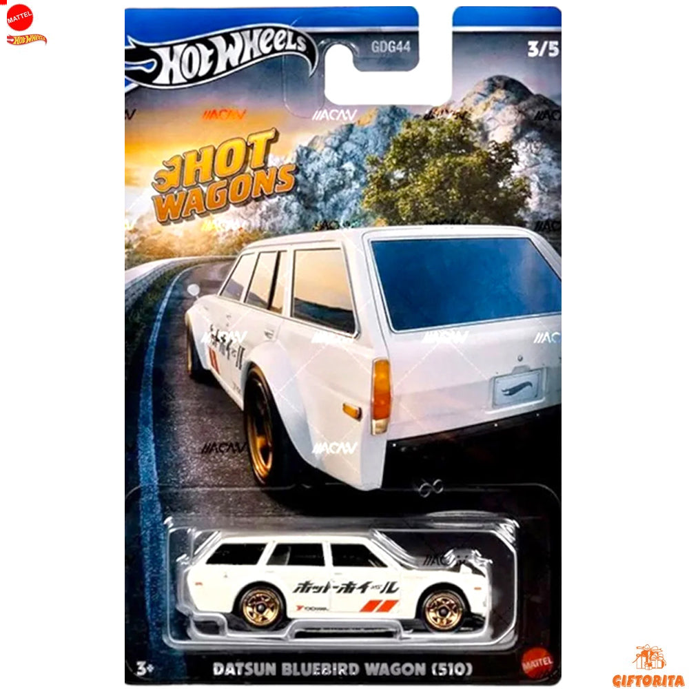 Hot Wheels Regular Datsun - Hot Wagons- Datsun Bluebird Wagon (510) – 3/5 – White
