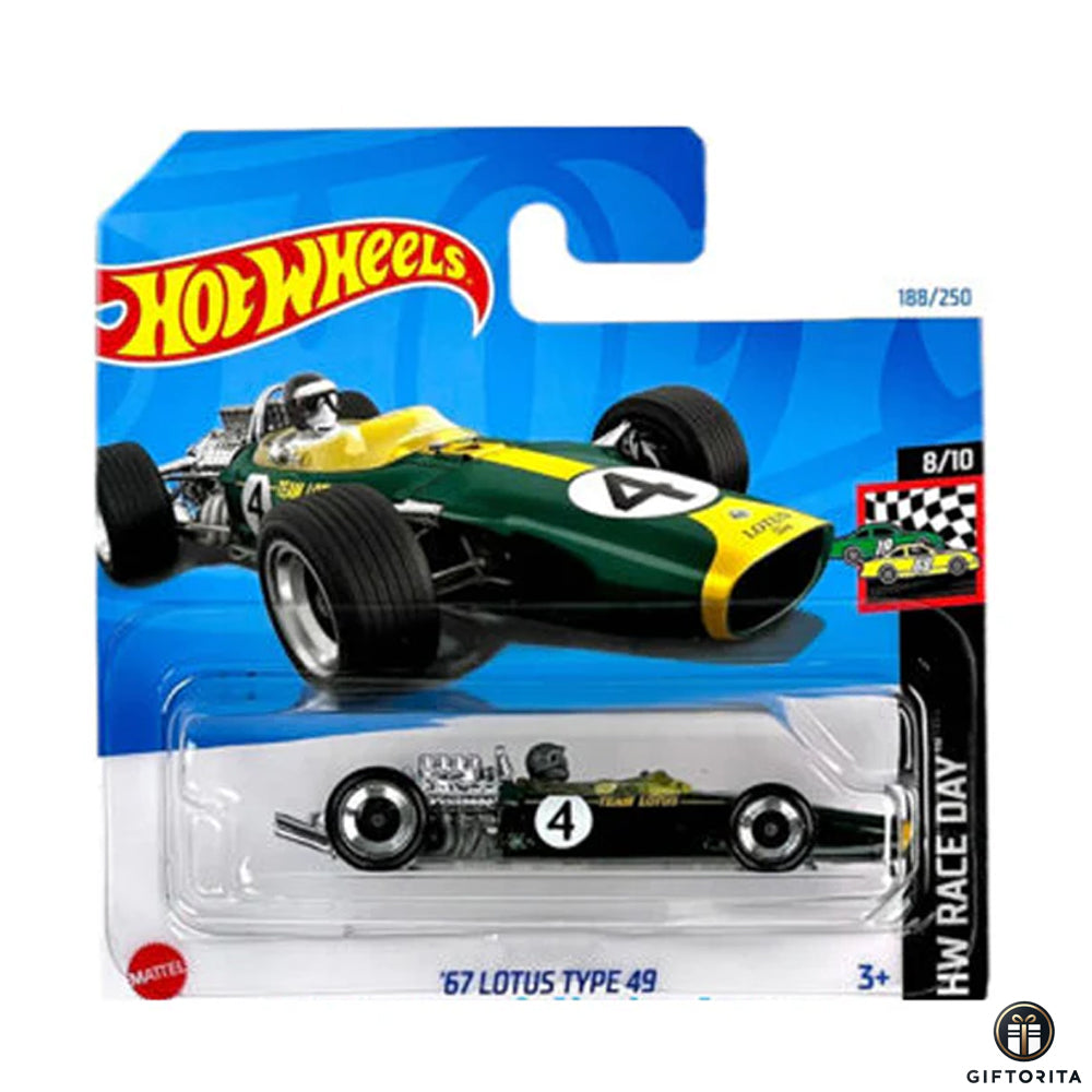 Hot Wheels Regular Short Card – 67 Lotus Type 49 – 8/10 & 188/250