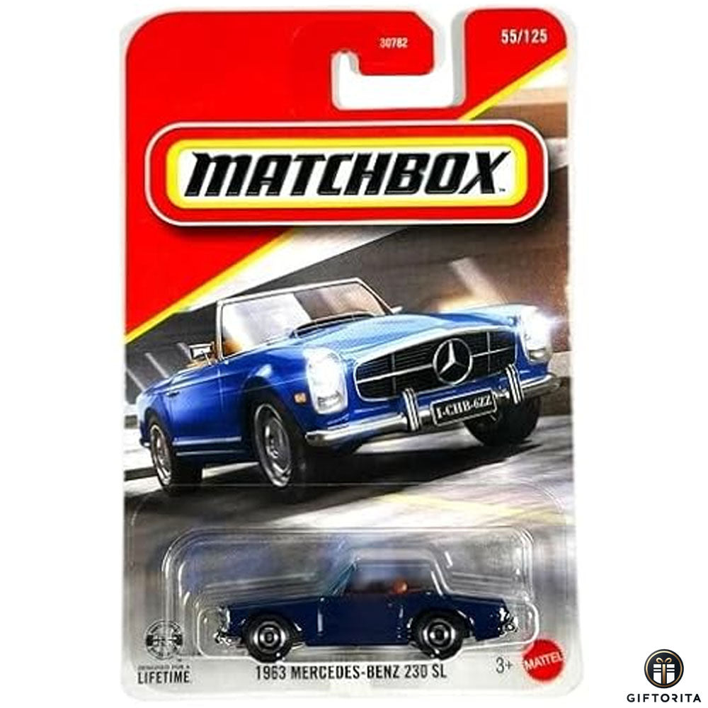 Matchbox Regular Card (P00015) - 1963 Mercedes-Benz 230 SL - 55/125 - Blue