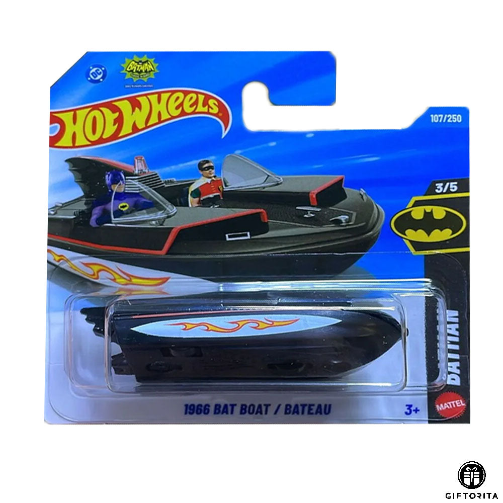 Hot Wheels Regular Short Card – 1966 BOAT / BATEAU - 3/5 & 107/250 - Black