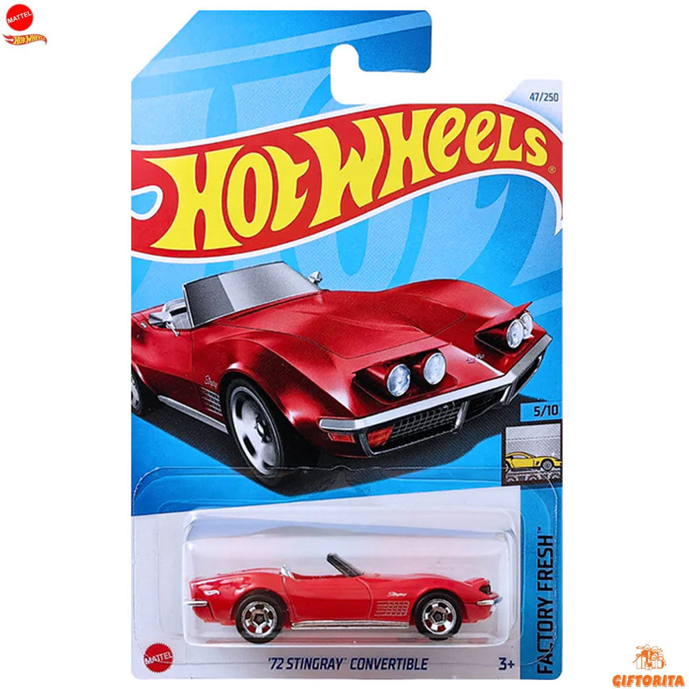 Hot wheels Regular Corvette - 72 Stingray Convertible – 5/10 & 47/250 – Red