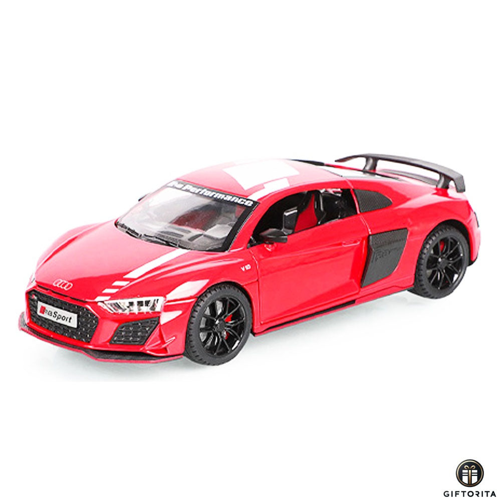 Die Cast 1:24 – MINIAUTO (P01677) - AUDI R8 Sport V10 - Red - Model Car with Disply Case