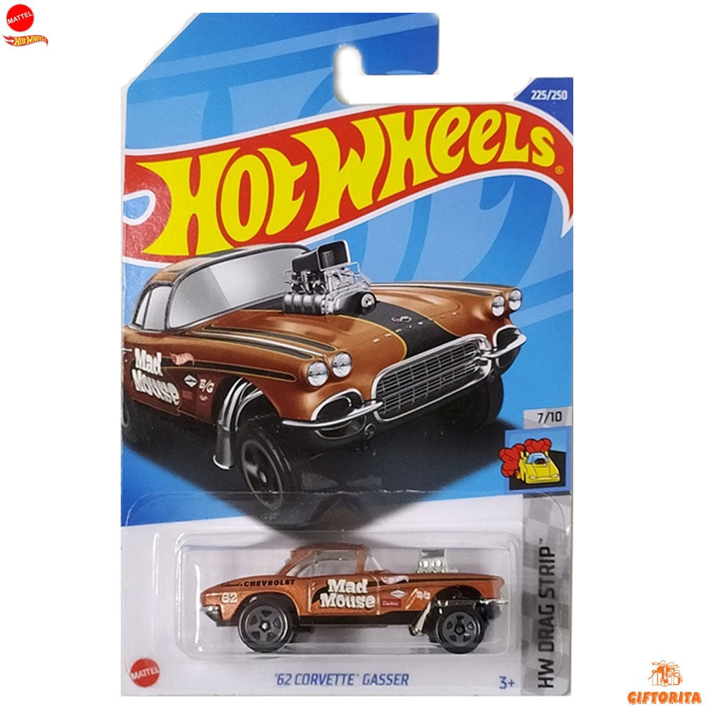 Hot wheels Regular Corvette -  62 Corvette Gasser – Mad Mouse – 7/10 & 225/250 – Golden