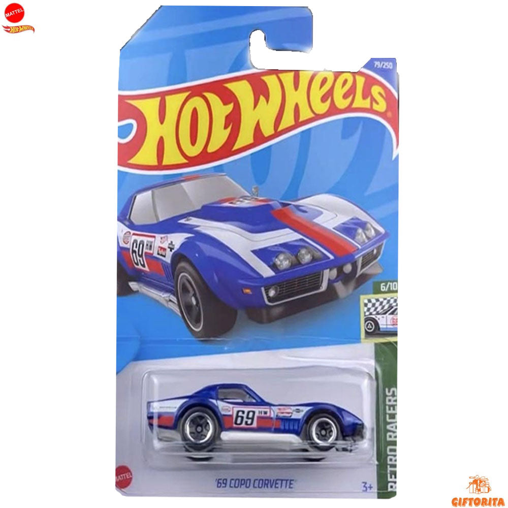 Hot wheels Regular Corvette -  69 Copo Corvette - 6/10 & 79/250 - Blue