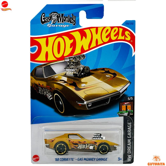 Hot wheels Regular Corvette -  68 Corvette  –  5/5  & 139/250 - Golden