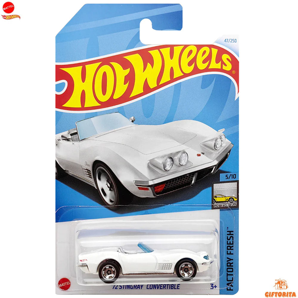 Hot wheels Regular Corvette -  72 Stingray Convertible – 5/10 & 47/250 – White