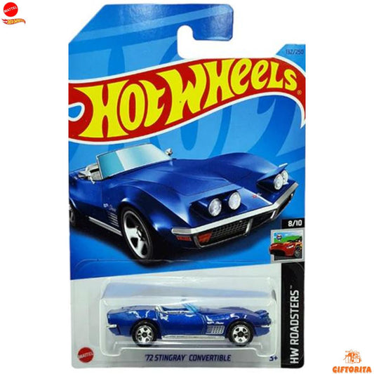 Hot wheels Regular Corvette -  72 Stingray Convertible  – 8/10 & 132/250 - Blue