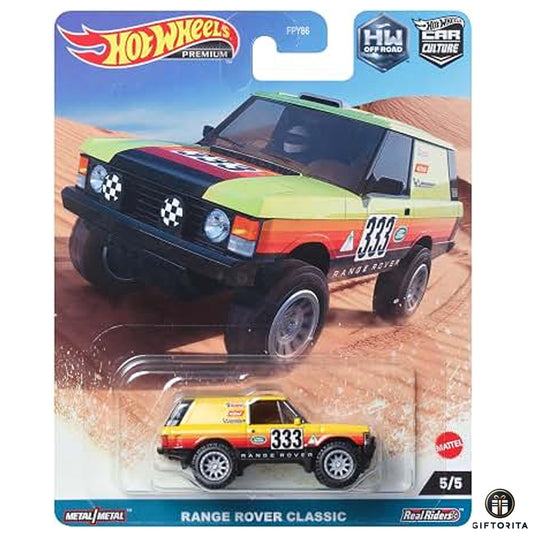 Hot Wheels Premium Single – Car Culture # HW Off Road - Range Rover Classic - 5/5 - Yellow