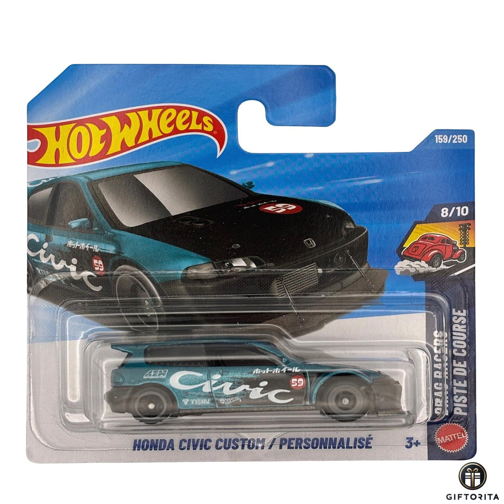 Hot Wheels Regular Short Card – HONDA CIVIC CUSTOM / PERSONNALISE - 8/10 & 159/250 - Pest