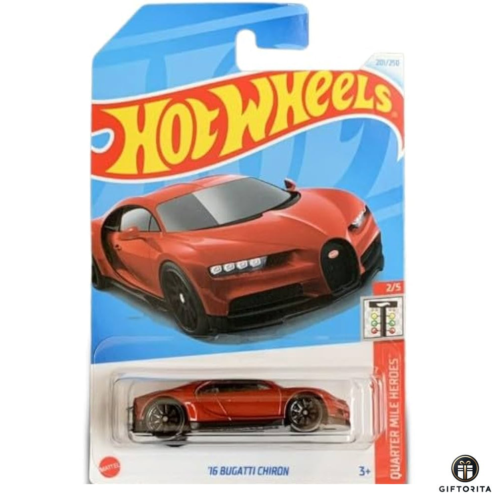 Hot Wheels Regular Bugatti- 16 Bugatti Chiron - 2/10 & 201/250 - Red