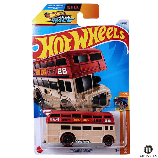 Hot Wheels Regular Bus – Trouble Decker – 5/5 & 126/250 – Red & Brown
