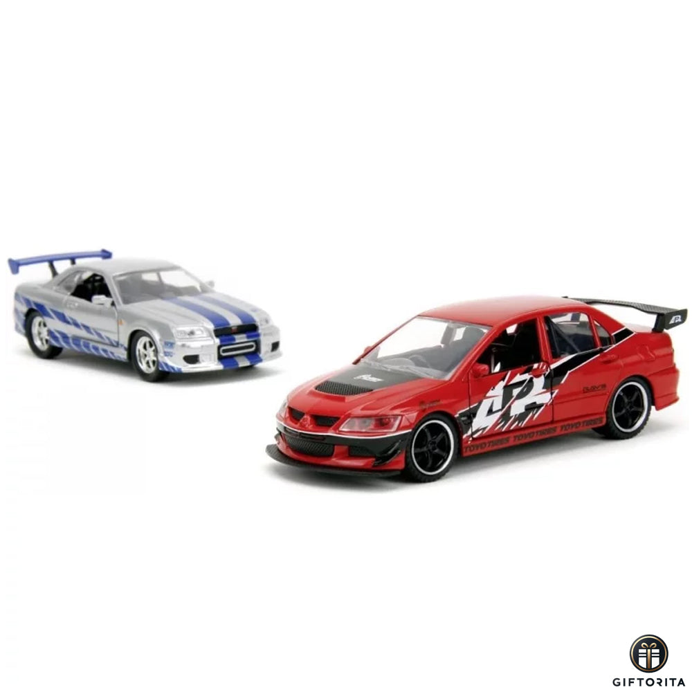 Die Cast 1:32 Jada F&F Legancy Series (P01699) - Mitsubishi lancer Evolution IX And Brian's Nissan skyline GT-R [R34]