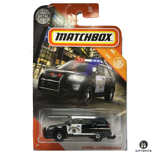 Matchbox Regular Card (P00015) - 2016 Ford Interceptor Utility - 48/100 - Black