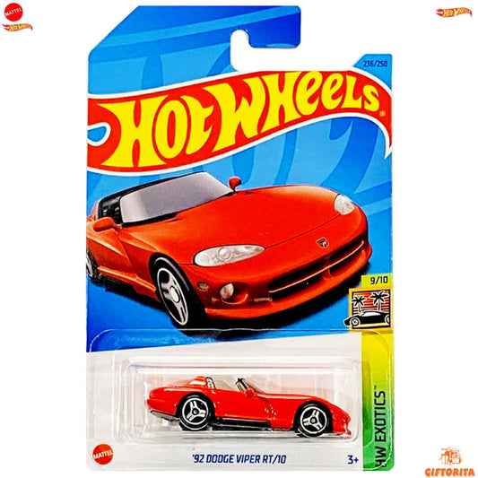 Hot Wheels Regular Dodge 1  – 92 Dodge Viper RT/10 – 9/10 & 236/250 – Red