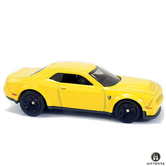 Hot Wheels Regular (LOOSE) P01211 – 18 Dodge Challenger SRT Demon – 8/10 & 319/365 – Yellow (CARD AVAILABLE)