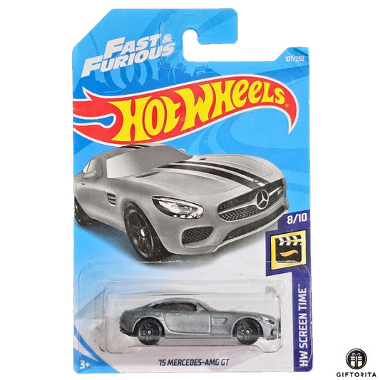 Hot Wheels Regular Mercedes – 15 Mersedes-AMG GT - 8/10 & 107/250 - Silver
