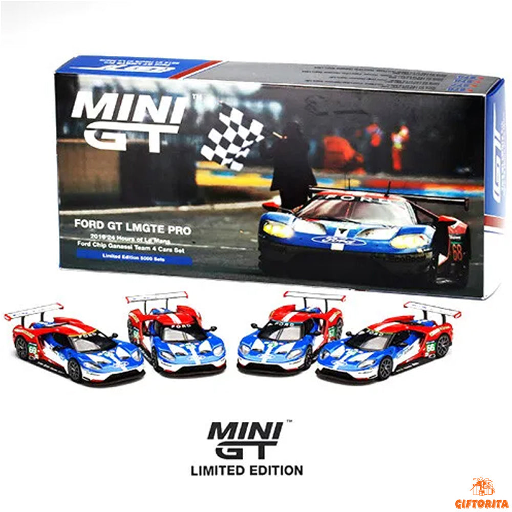 MINI GT (P00119) -  Ford GT LMGTE PRO 2016 24 Hrs of Le Mans Ford Chip Ganassi Team 4 Cars Set