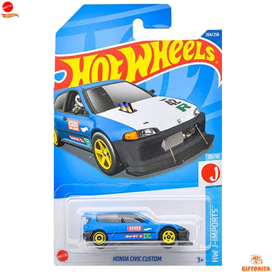 Hot Wheels Regular 2  – HONDA CIVIC CUSTOM – 10/10 & 204/250 – Blue & White